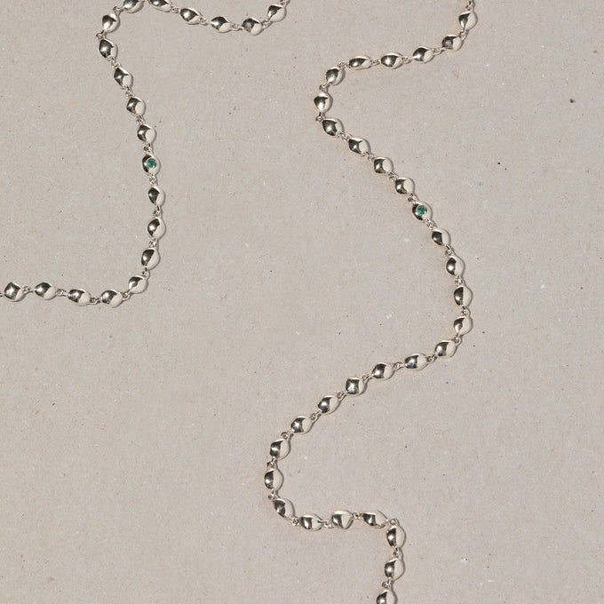Ripple Stone Necklace | Silver