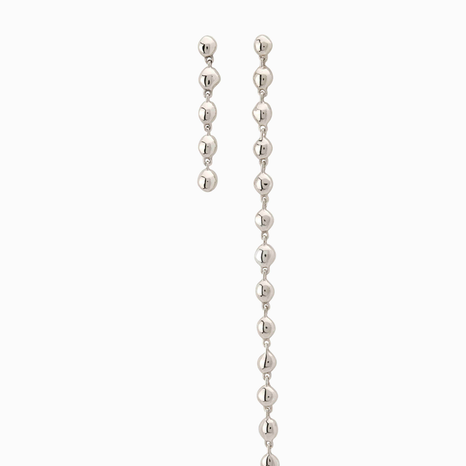 Ripple Drop Earring | Solid White Gold