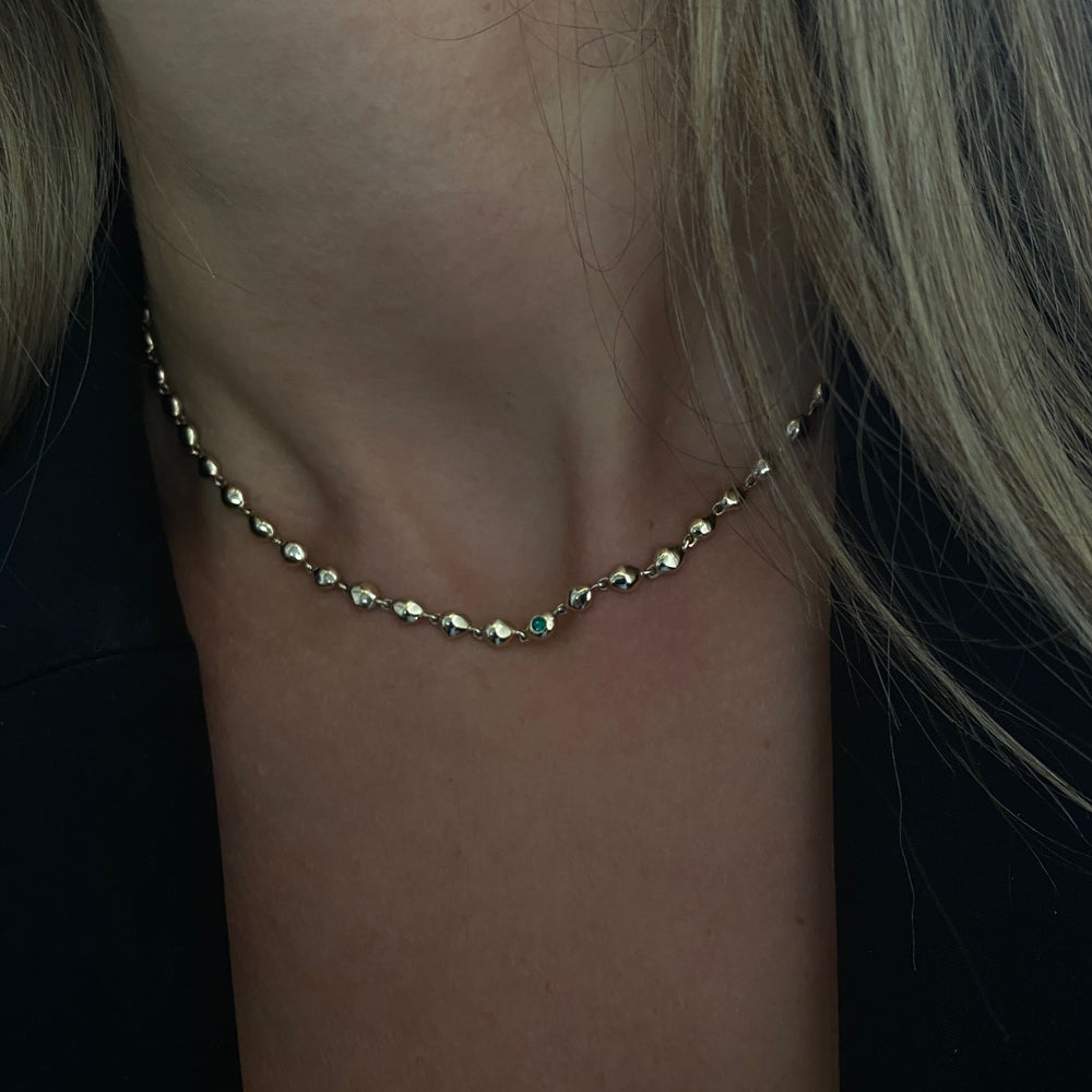 Ripple Stone Necklace | Solid Yellow Gold
