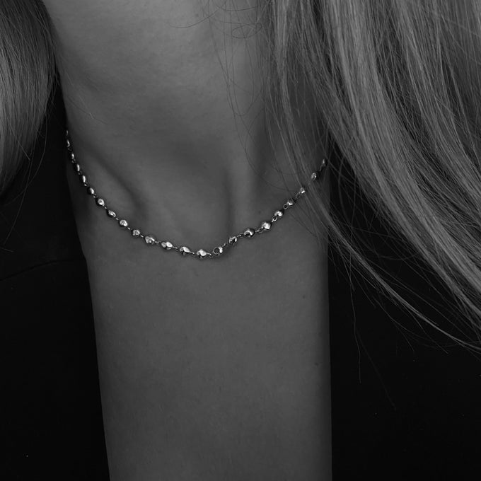 Ripple Stone Necklace | Silver