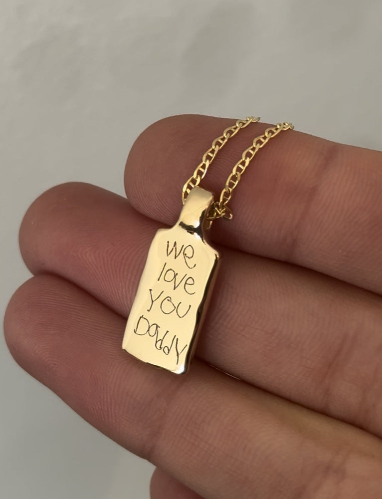 Custom Organic Tag Wide | Yellow Gold
