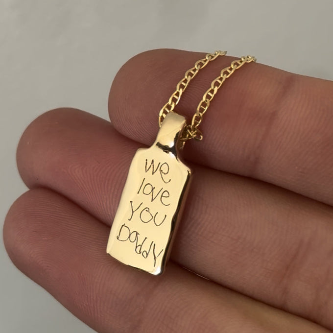 Custom Organic Tag Wide | Yellow Gold