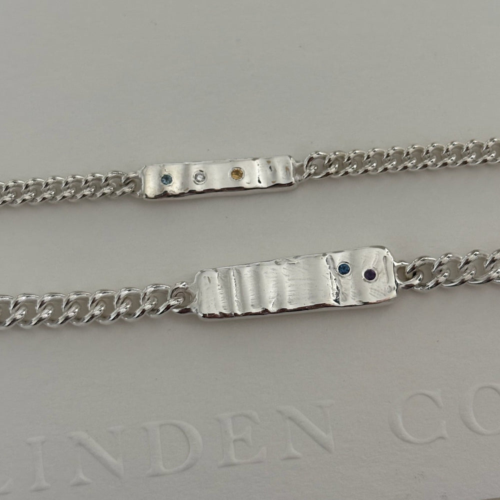 Anvil Tag Stone Bracelet | Silver