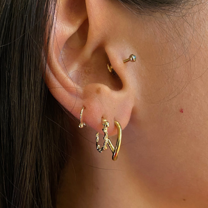 Sculpt Hoops | Solid Yellow Gold