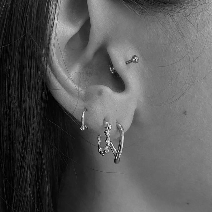 Sculpt Hoops  |  Silver
