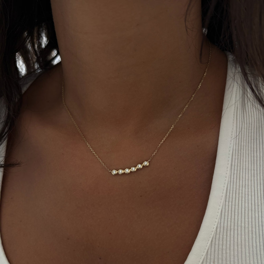 Collective Stone Bar Necklace | Yellow Gold