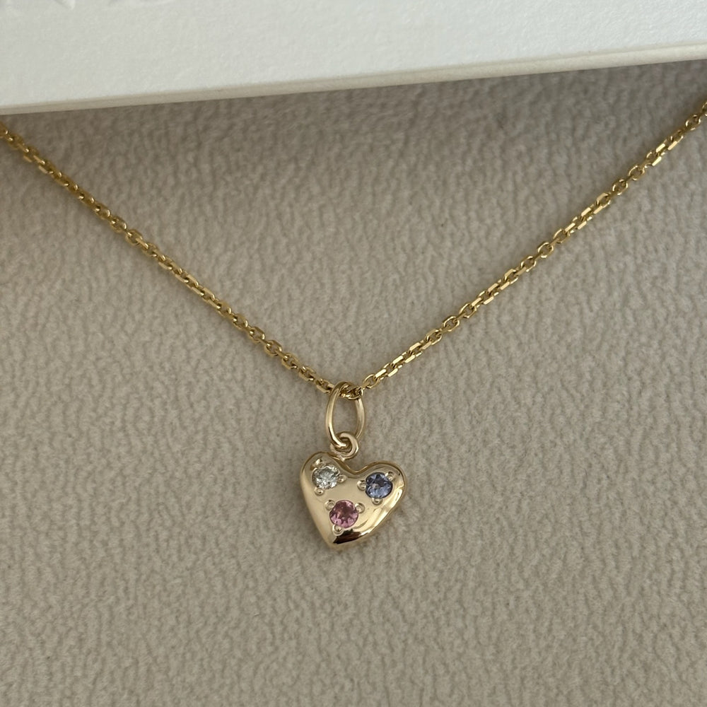 Heart Stone Pendant | Yellow Gold