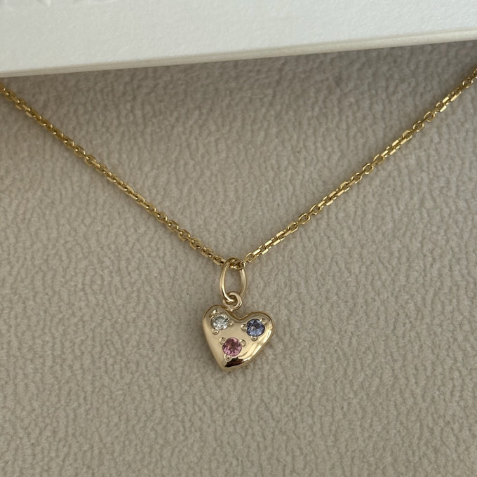 Heart Stone Pendant | Yellow Gold