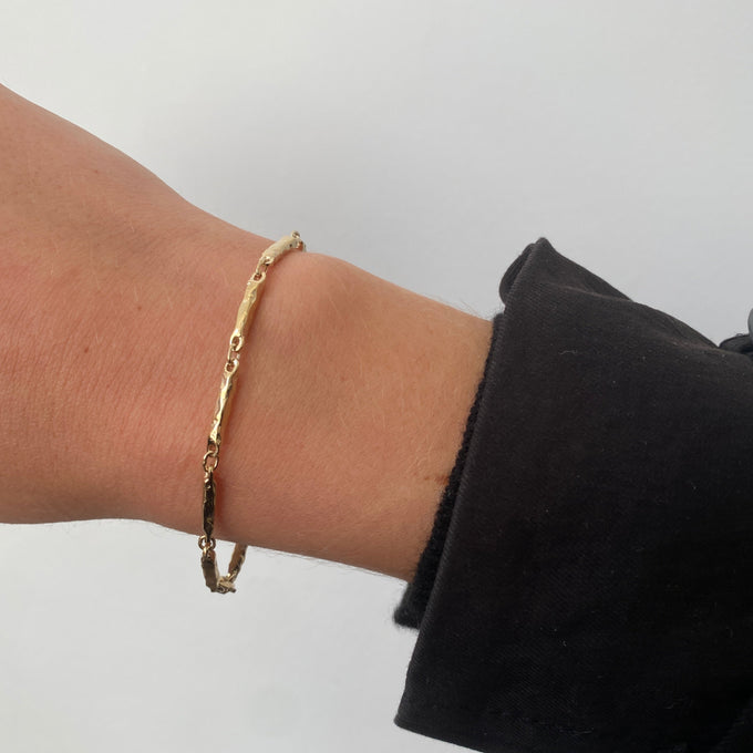 Classic Hammered Bracelet | Yellow Gold