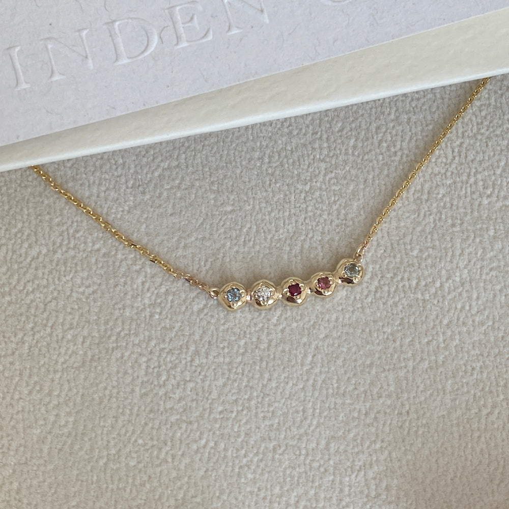 Collective Stone Bar Necklace | Yellow Gold