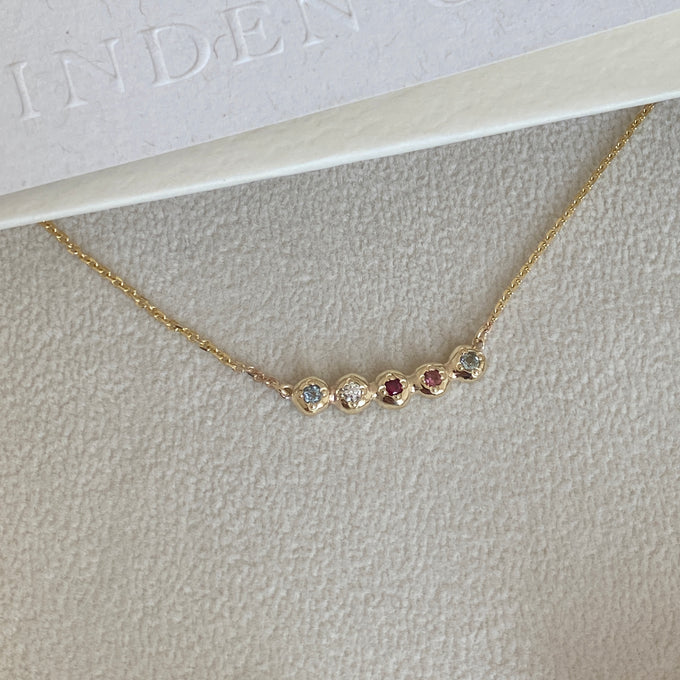 Collective Stone Bar Necklace | Yellow Gold