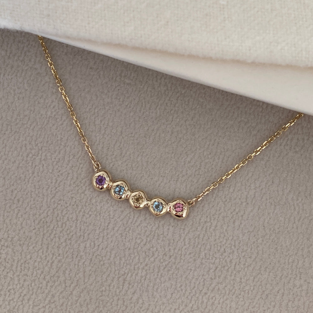 Collective Stone Bar Necklace | Yellow Gold