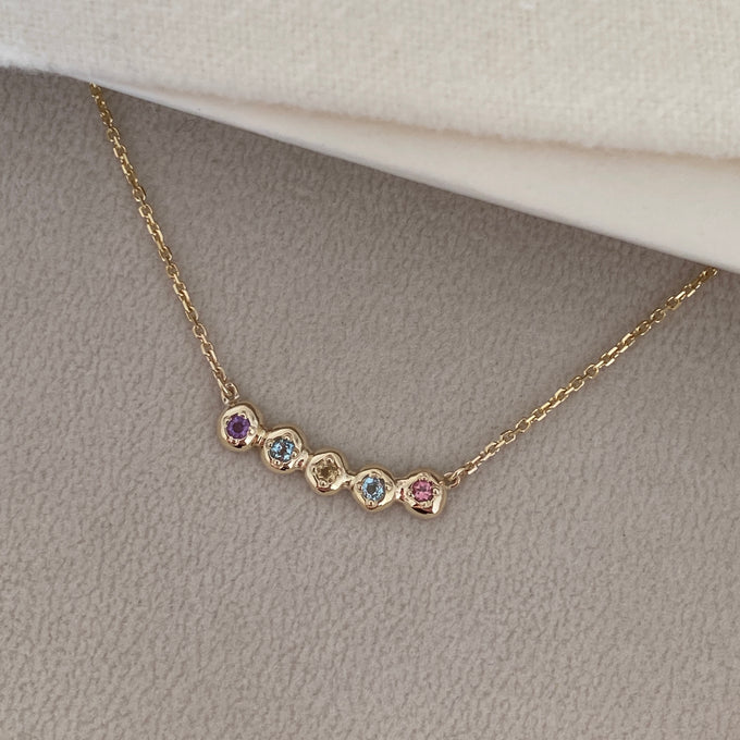 Collective Stone Bar Necklace | Yellow Gold