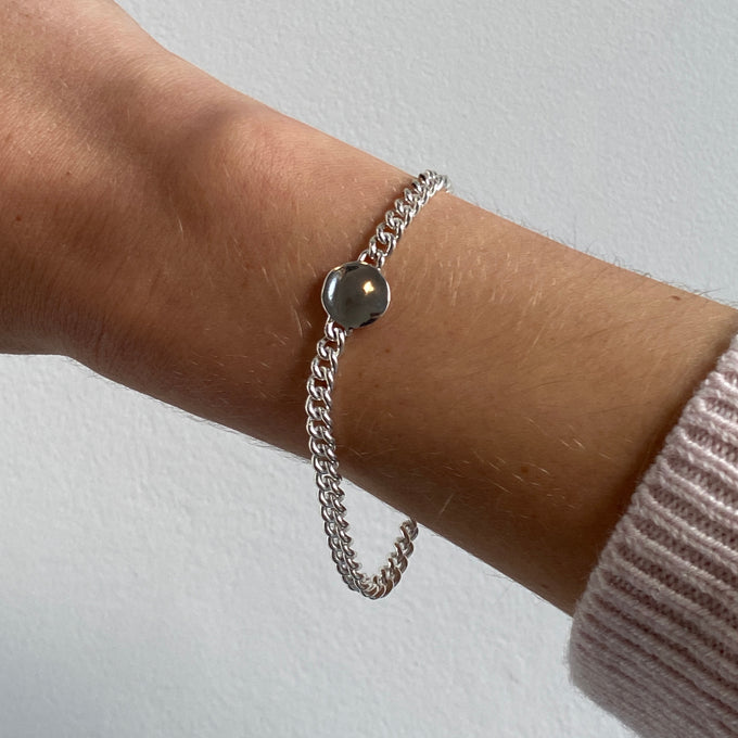 Custom Engraved Charm Bracelet | Silver