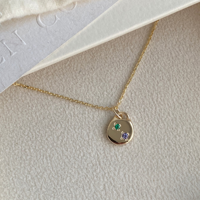 Round Stone Pendant | Yellow Gold