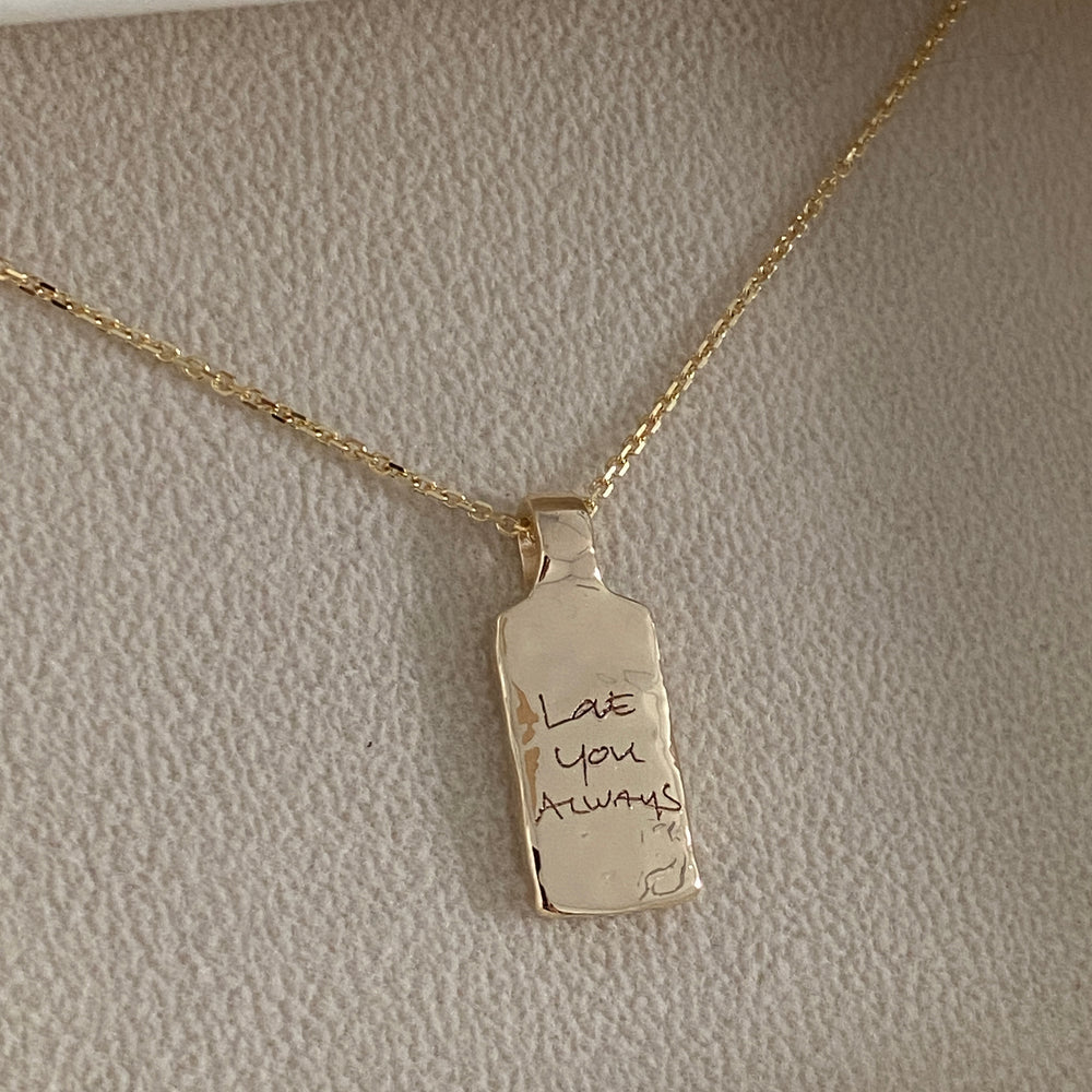 Custom Organic Tag Wide | Yellow Gold