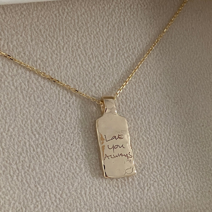 Custom Organic Tag Wide | Yellow Gold