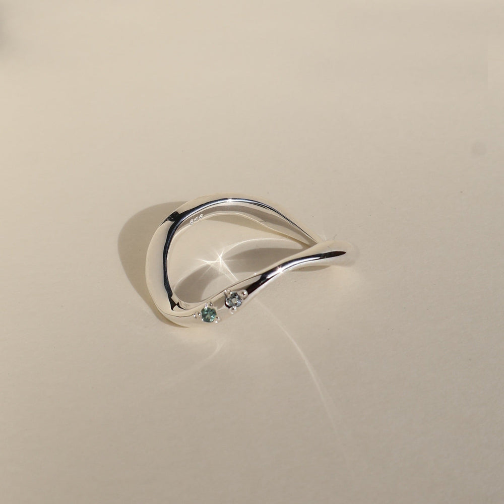 Curve Stone Ring | Silver