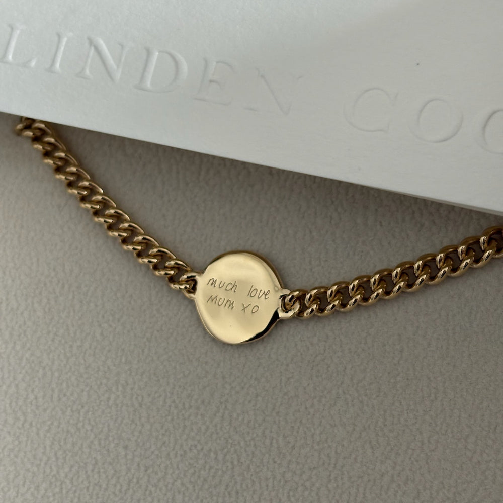 Custom Engraved Charm Bracelet | Yellow Gold
