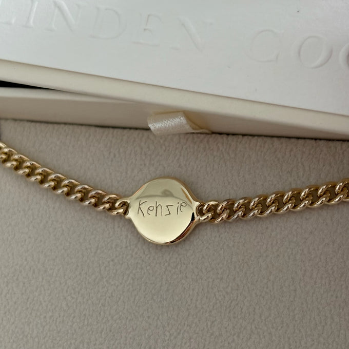 Custom Engraved Charm Bracelet | Yellow Gold