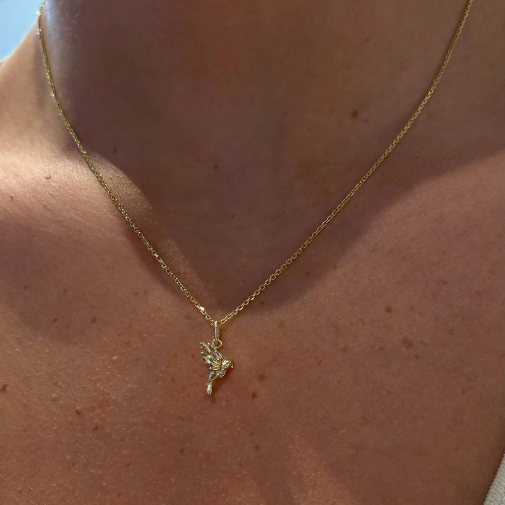 Birthstone Bluebird Pendant | Yellow Gold