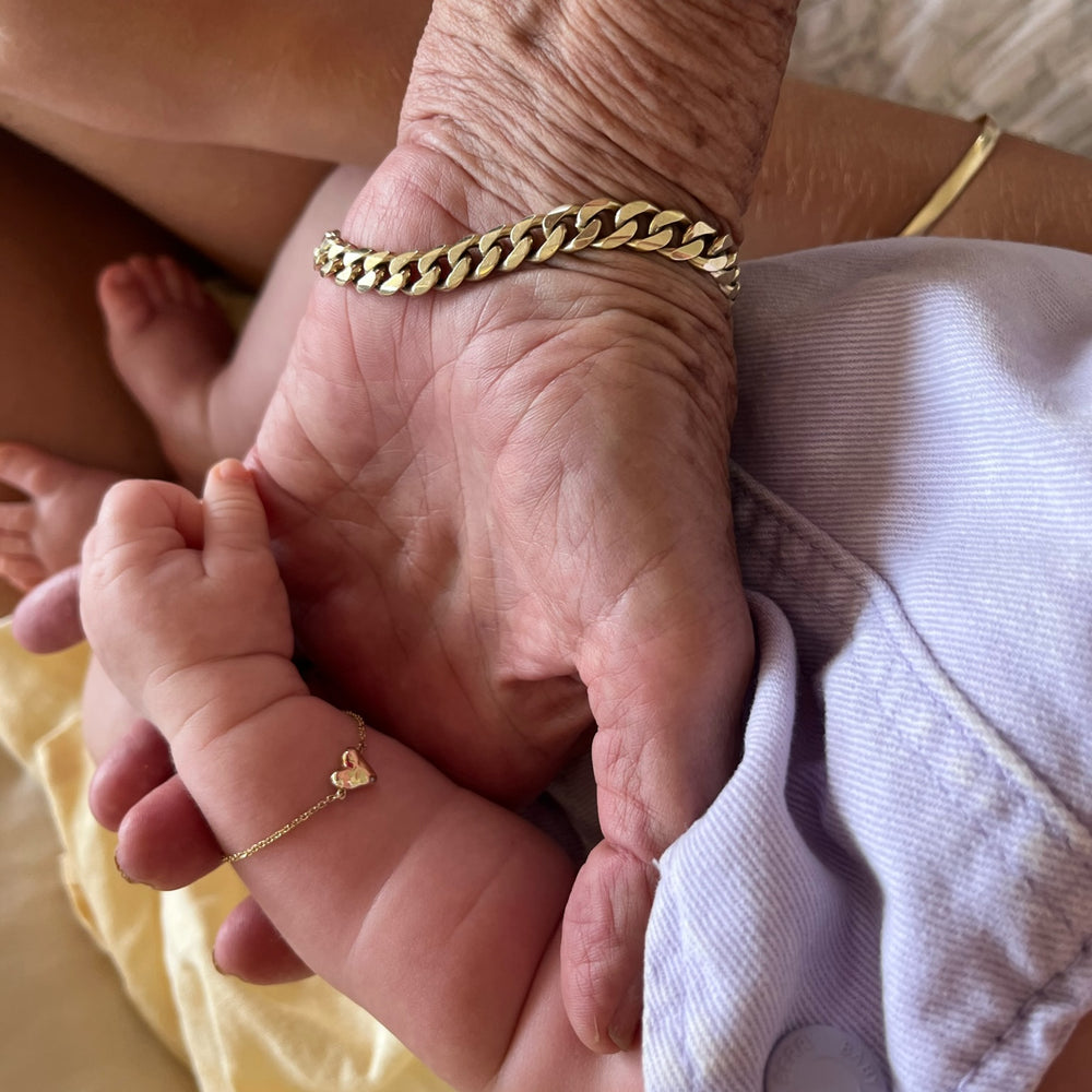 Organic Heart Stone Bracelet | Yellow Gold