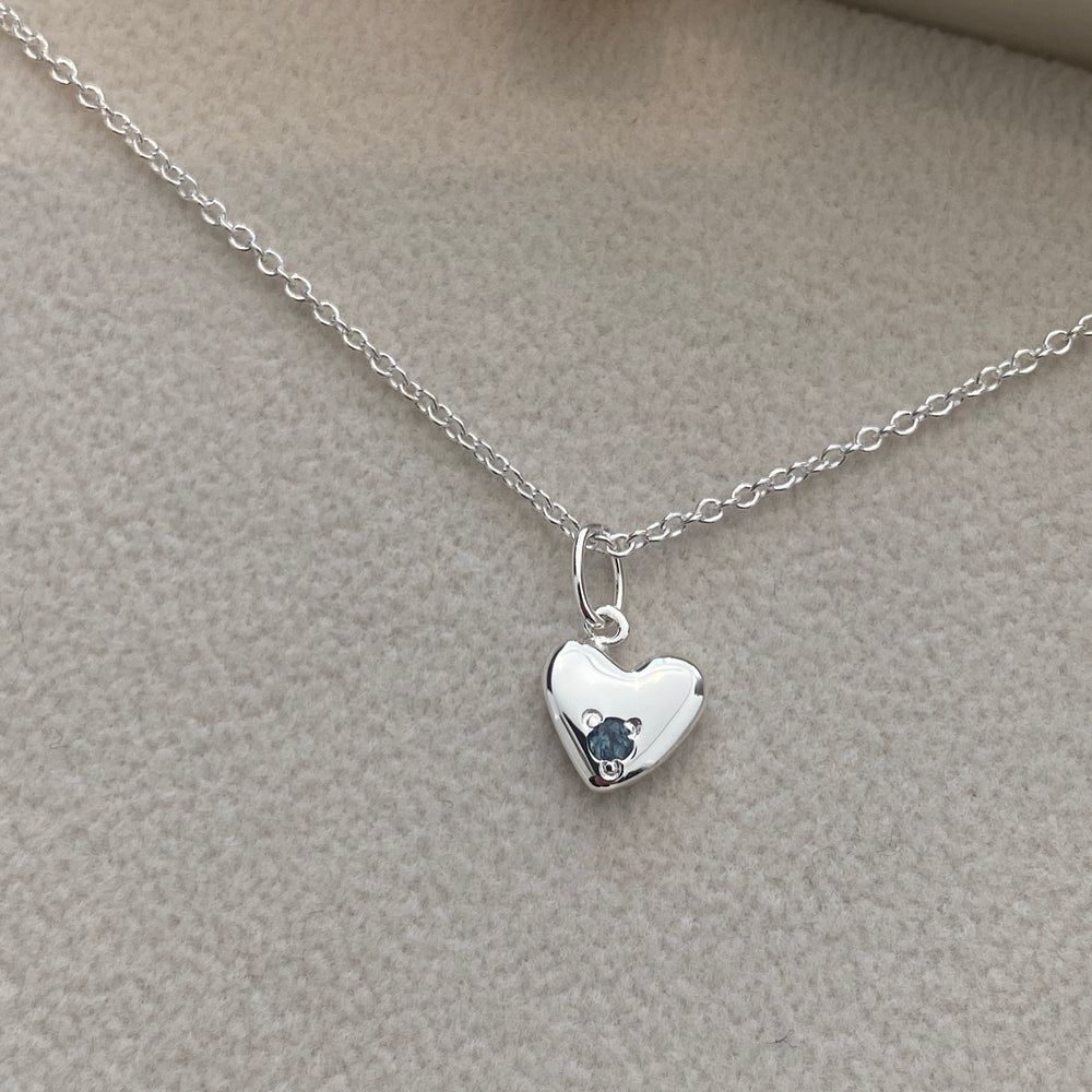 Heart Stone Pendant | White Gold