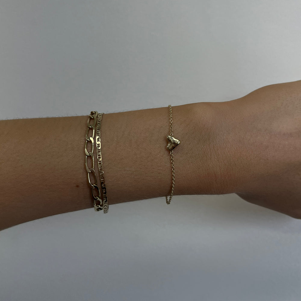 Organic Heart Bracelet | Yellow Gold