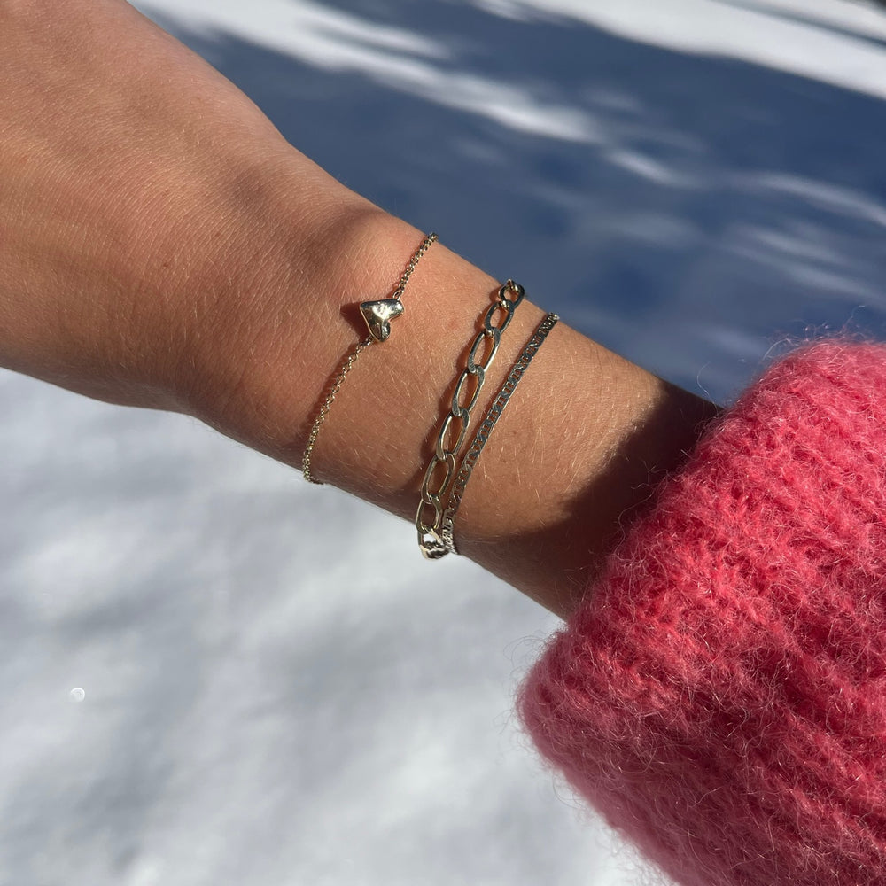 Organic Heart Stone Bracelet | Yellow Gold