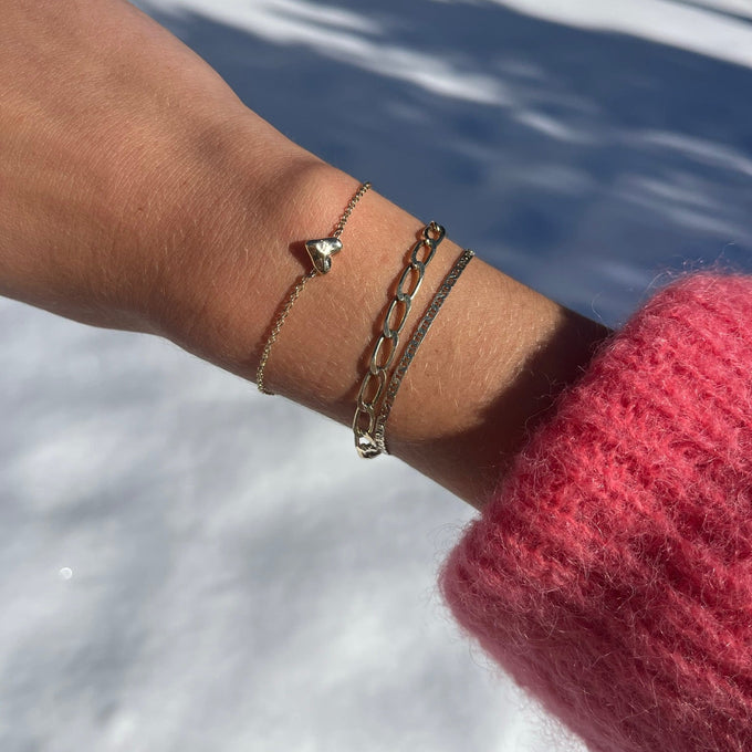 Organic Heart Bracelet | Yellow Gold