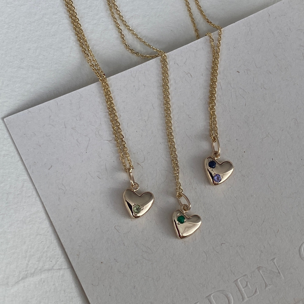 Heart Stone Pendant | Yellow Gold