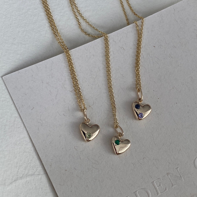 Heart Stone Pendant | Yellow Gold
