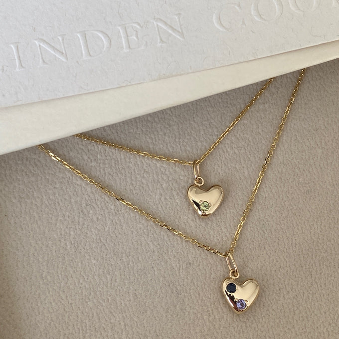 Heart Stone Pendant | Yellow Gold