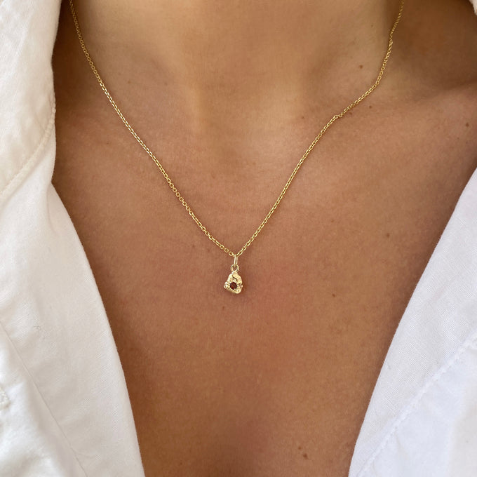 Ingot Stone Pendant | Yellow Gold