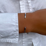 Collective Stone Cuff Bracelet | Solid White Gold