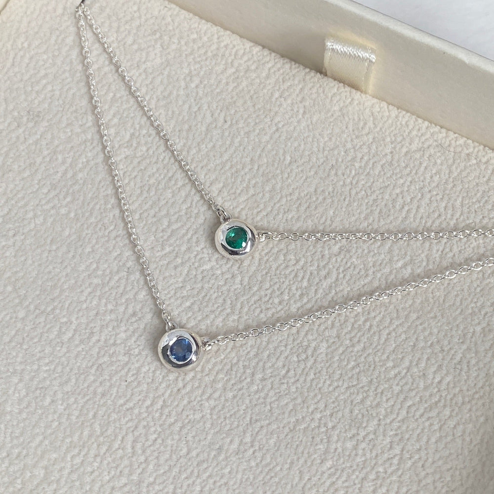 Pebble Stone Necklace | Silver