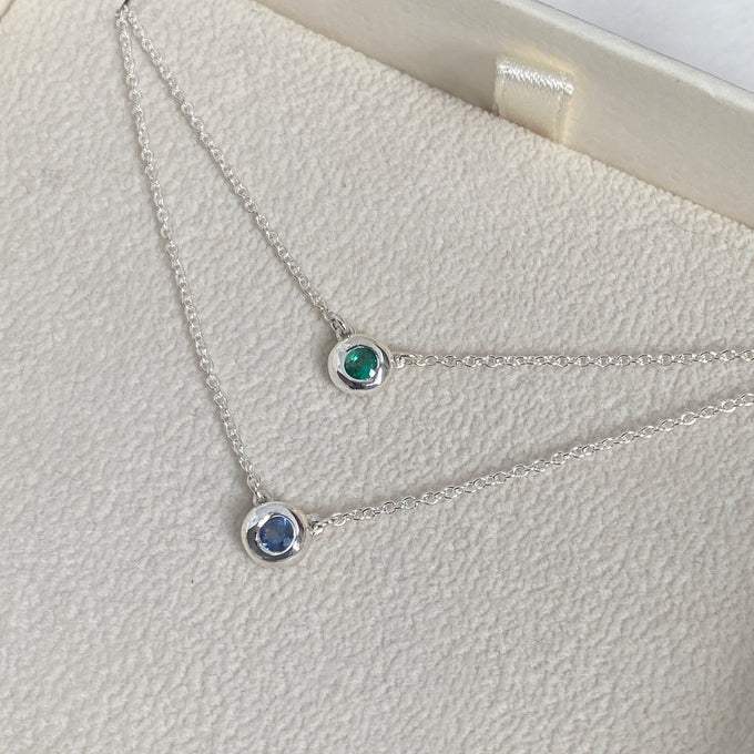 Pebble Stone Necklace | Silver