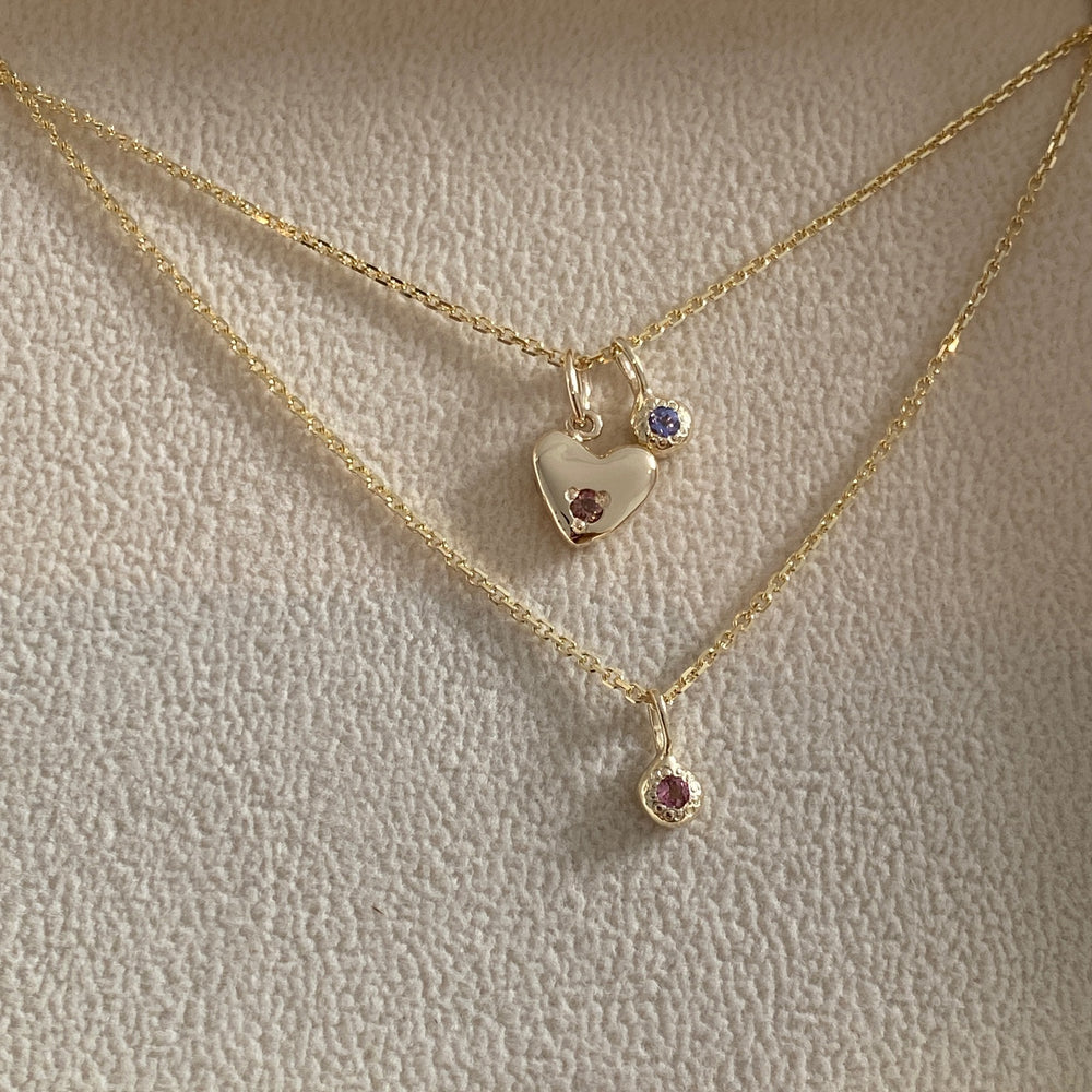 Heart Stone Pendant | Yellow Gold