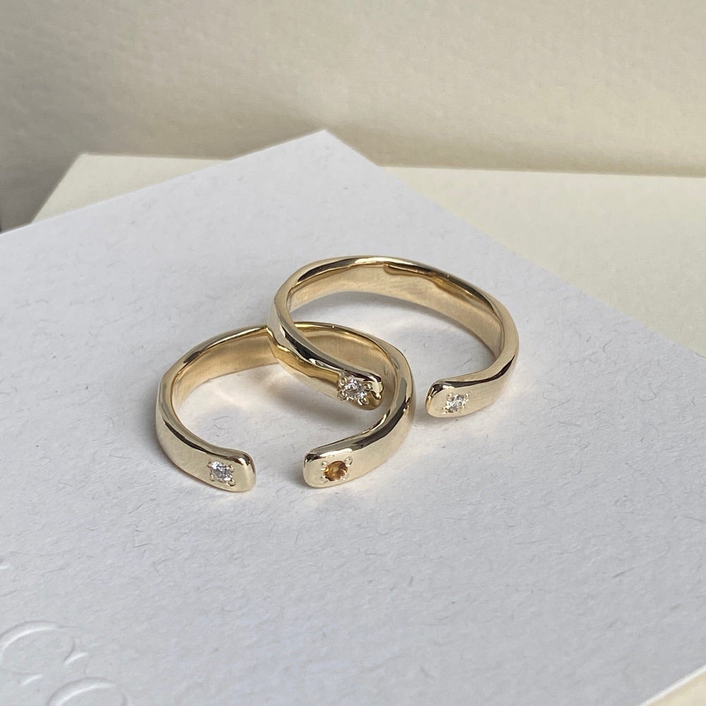 Open Stone Ring 2.0 | Solid Gold