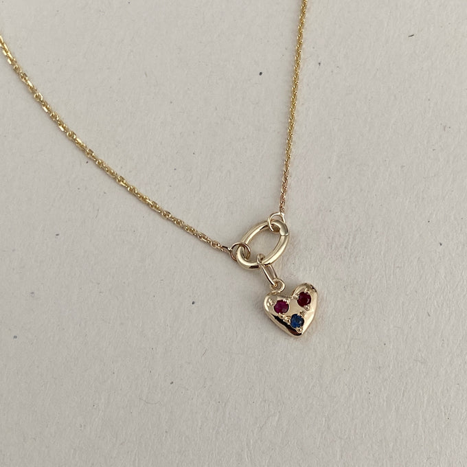 Heart Stone Pendant | Yellow Gold