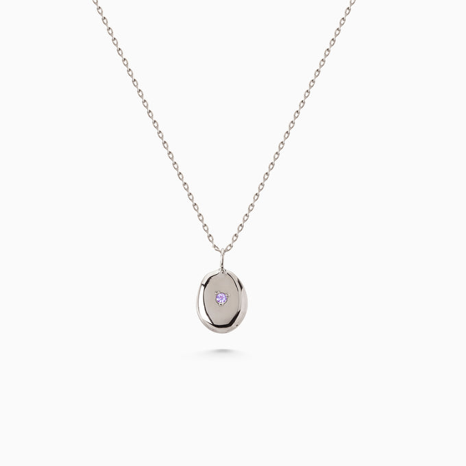 Ingot 2.0 Stone Pendant | White Gold