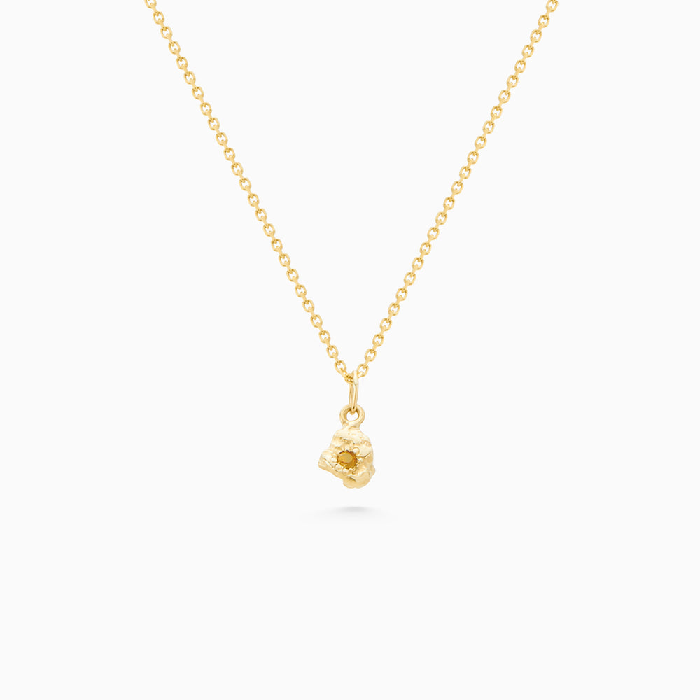 Ingot Stone Pendant | Yellow Gold