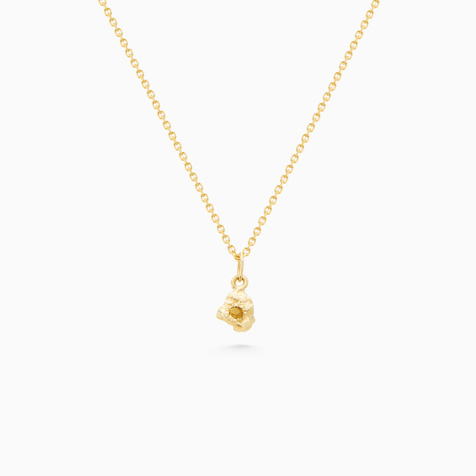 Ingot Stone Pendant | Yellow Gold