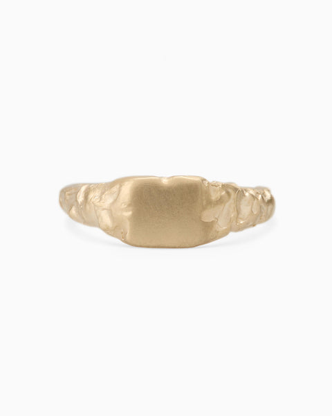 Engraved Slate Signet Ring | Yellow Gold