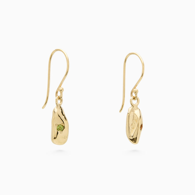 Birthstone Ingot Drop Earrings | Solid Yellow