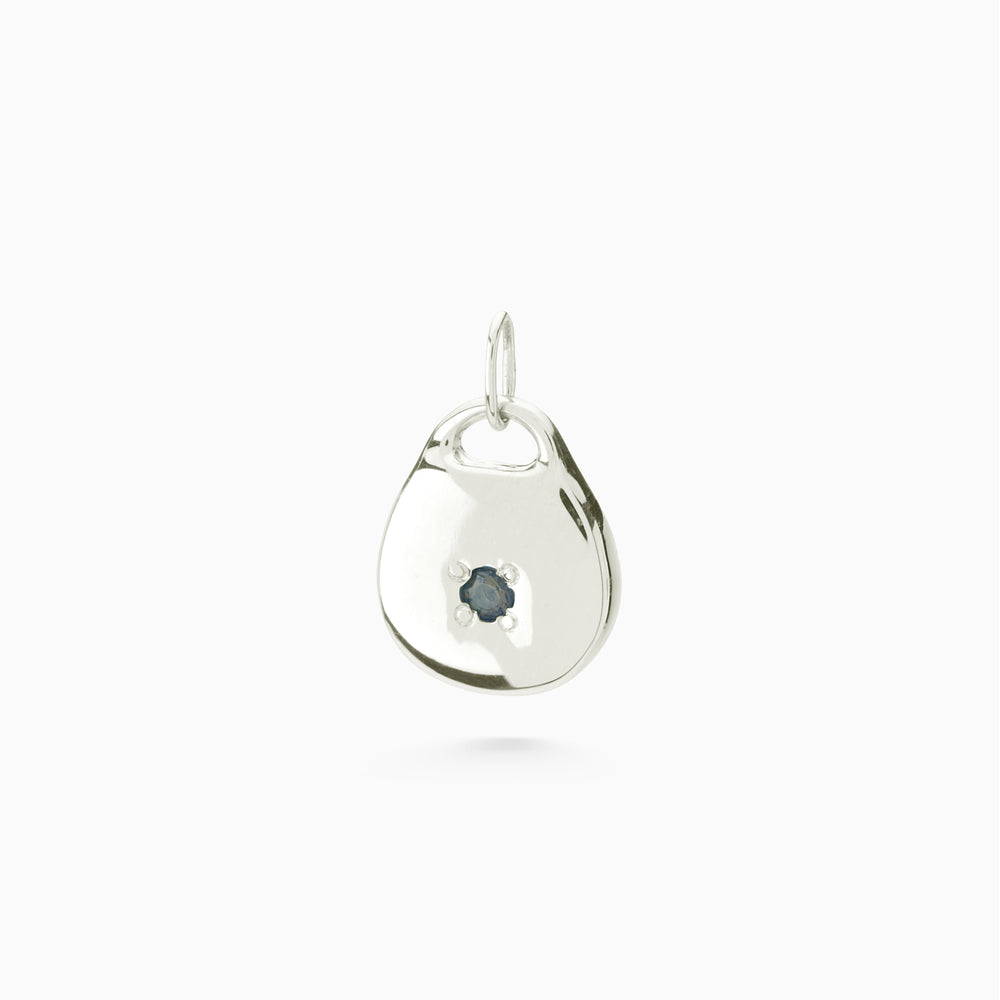 Round Stone Pendant | Silver