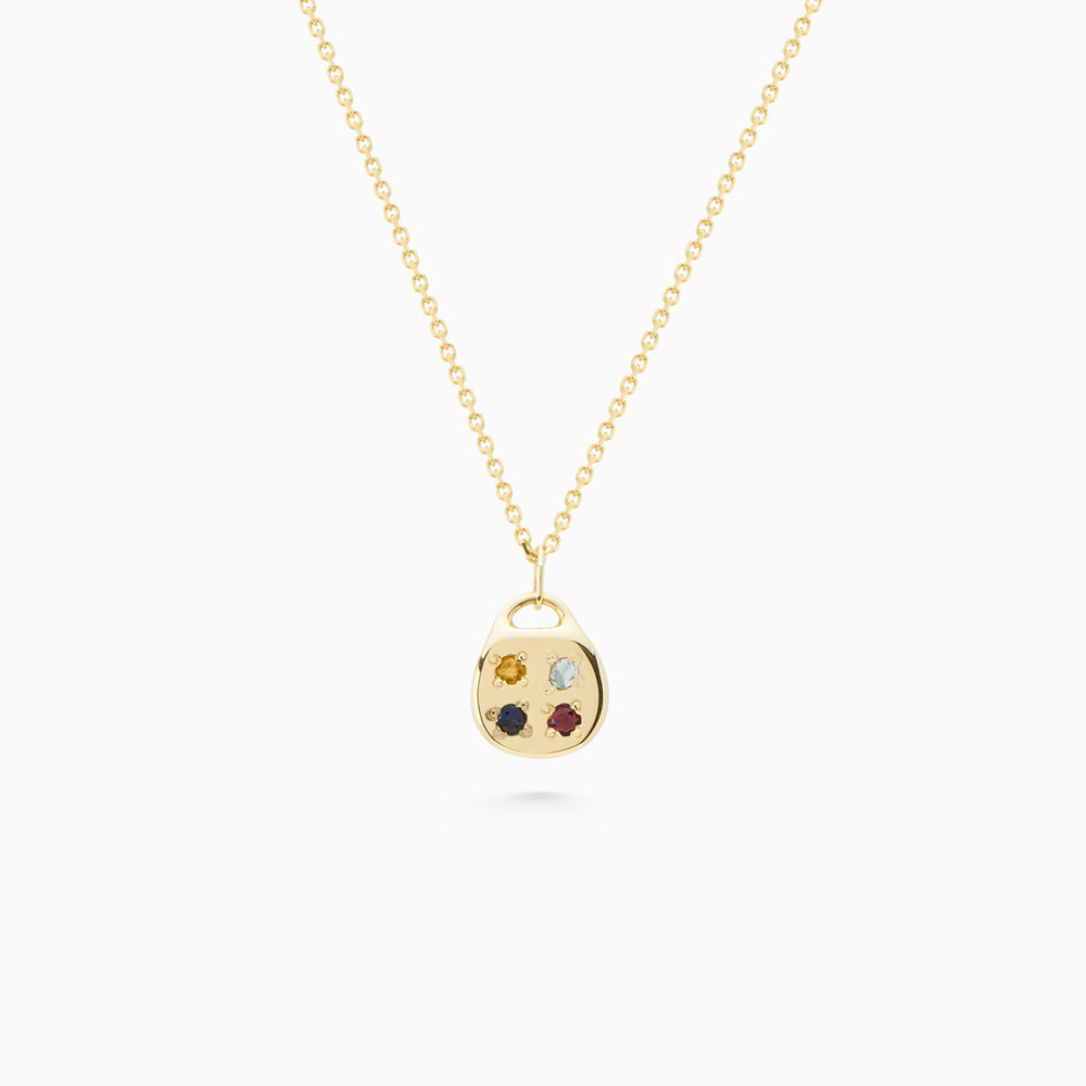 Round Stone Pendant | Yellow Gold