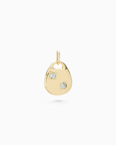 Round Stone Pendant | Solid Gold