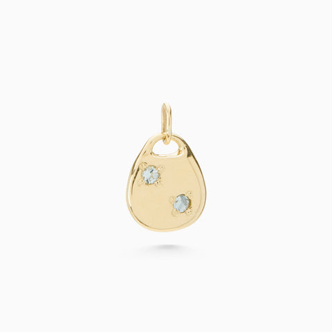 Round Stone Pendant | Solid Gold
