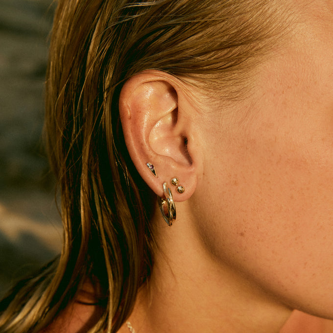 Wave Hoops | Yellow Gold
